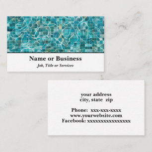 Tiling in a pool business card