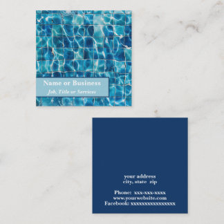 Tiling in a pool square business card