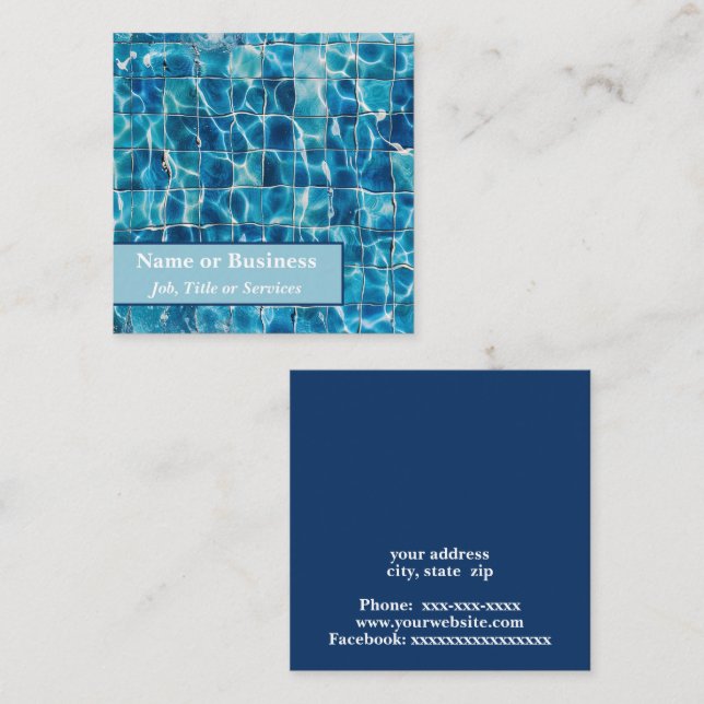 Tiling in a pool square business card (Front/Back)