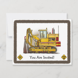 Tiling Machine Construction Kids Party Invitation