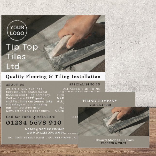 Tiling Trowel, Floorer, Tile Installer Advertising Flyer (Creator Uploaded)