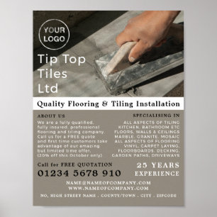 Tiling Trowel, Floorer, Tile Installer Advertising Poster