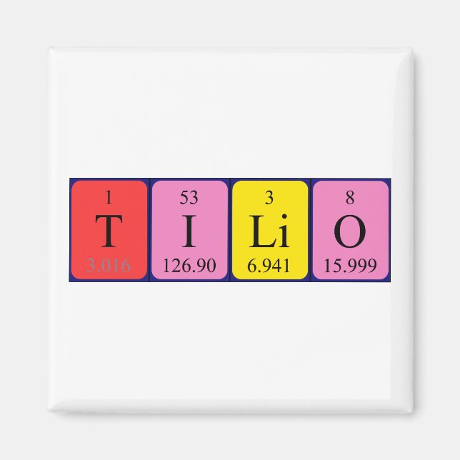 Tilio periodic table name magnet (Front)