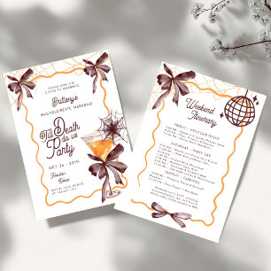Till Death Bow Cocktail Halloween Bacheloerette In Invitation