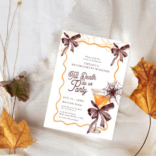 Till Death Bow Cocktail Halloween Bacheloerette Invitation