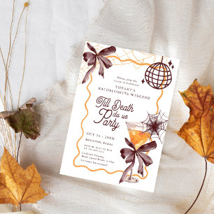 Till Death Bow Cocktail Halloween Bacheloerette Invitation