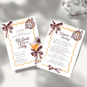 Till Death Bow Cocktail Halloween Bacheloerette Invitation