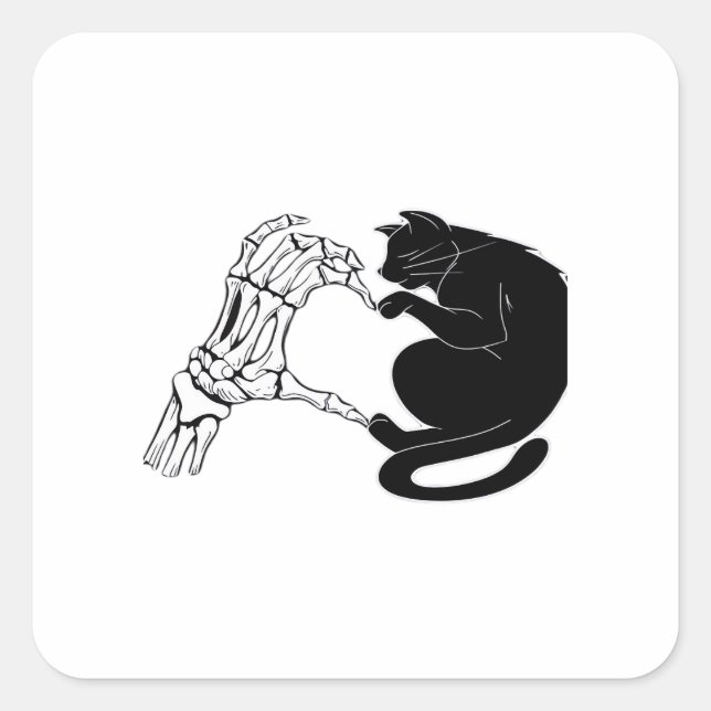 Till Death Cats Do Us Part Classic Square Sticker (Front)
