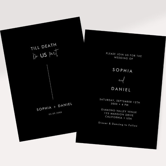 Till Death Dark Romance Black Gothic Wedding Invitation (Creator Uploaded)