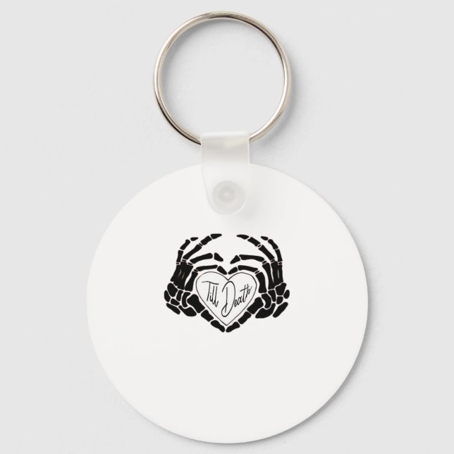Till Death Do Us Funny Design – Ghostly Love Vibes Key Ring (Front)
