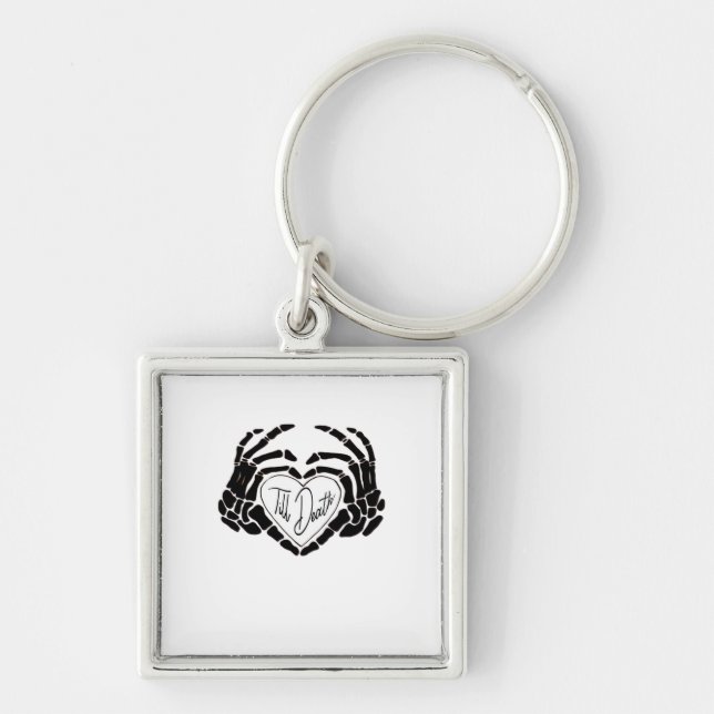 Till Death Do Us Funny Design – Ghostly Love Vibes Key Ring (Front)
