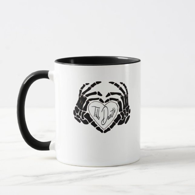Till Death Do Us Funny Design – Ghostly Love Vibes Mug (Left)