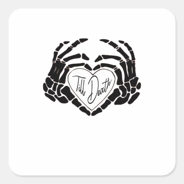 Till Death Do Us Funny Design – Ghostly Love Vibes Square Sticker (Front)