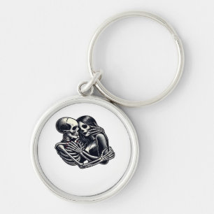 Till Death Do Us - Gothic Skeleton Couple Art Clas Key Ring