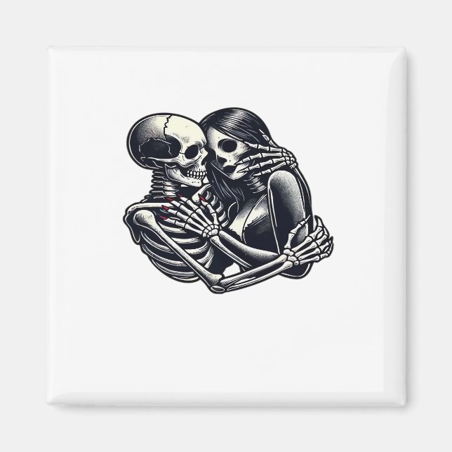 Till Death Do Us - Gothic Skeleton Couple Art Clas Magnet (Front)