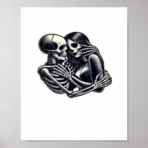 Till Death Do Us - Gothic Skeleton Couple Art Clas Poster