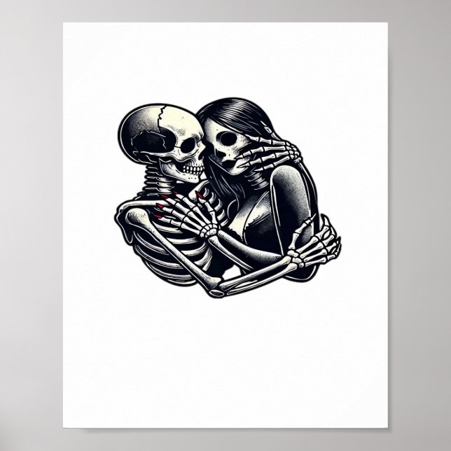 Till Death Do Us - Gothic Skeleton Couple Art Clas Poster (Front)