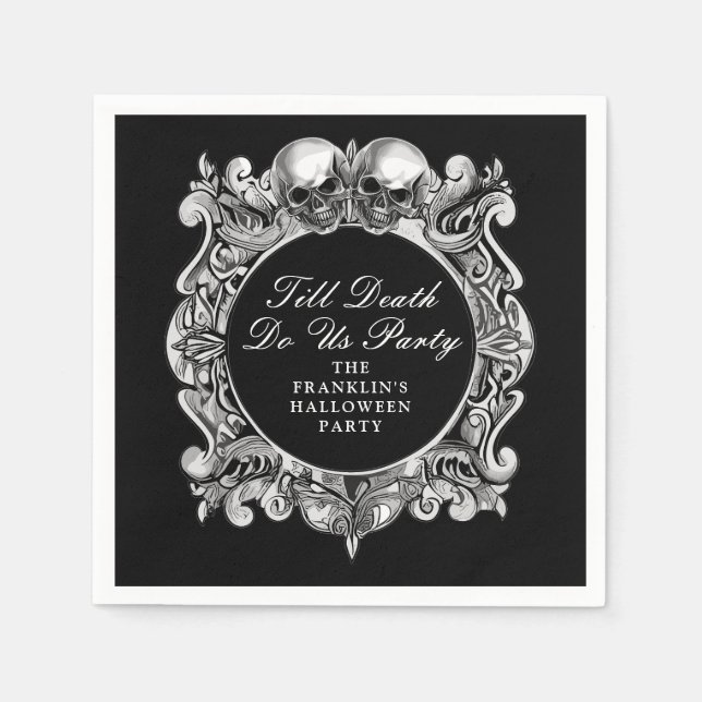 Till Death Do Us Halloween Party Napkin (Front)