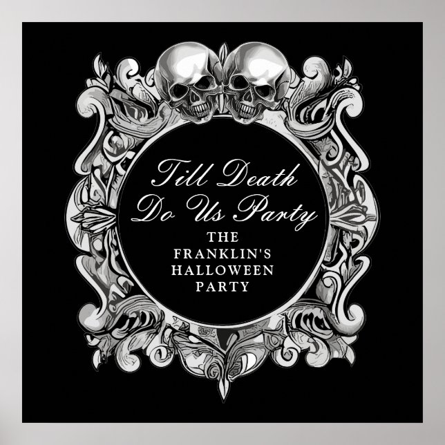 Till Death Do Us Halloween Party Welcome Poster (Front)