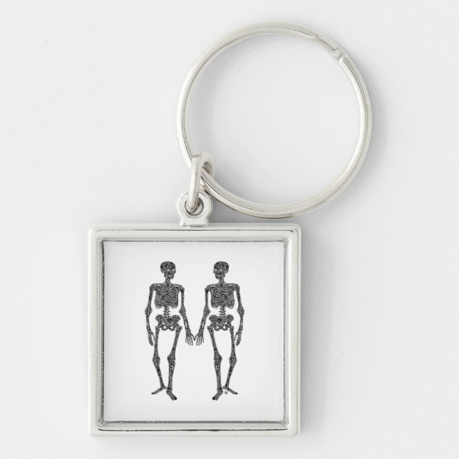 Till Death Do Us Part 2 Skeletons Classic Key Ring (Front)