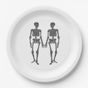 Till Death Do Us Part 2 Skeletons Classic Paper Plate