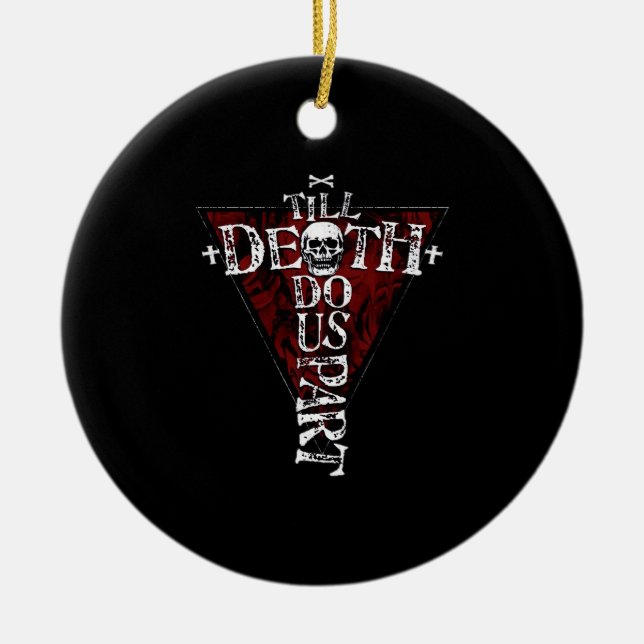 Till Death Do Us Part – Autumn Goth Aesthetic Ceramic Tree Decoration (Front)