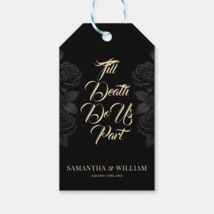 Till Death Do Us Part Black Roses Wedding Gift Tags