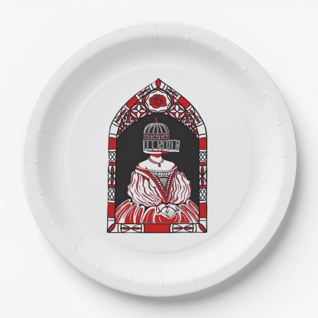 Till Death Do Us Part Caged Bird Classic Paper Plate (Front)