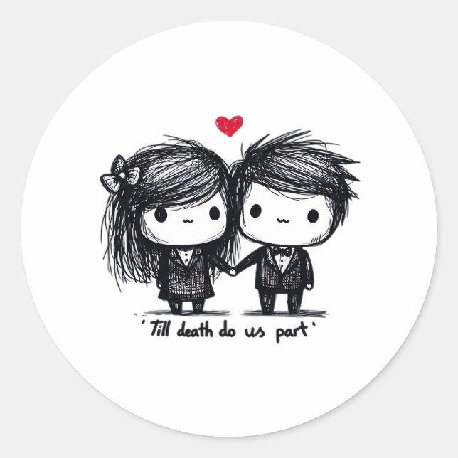 Till Death Do Us Part Classic – Autumn Love Story Classic Round Sticker (Front)