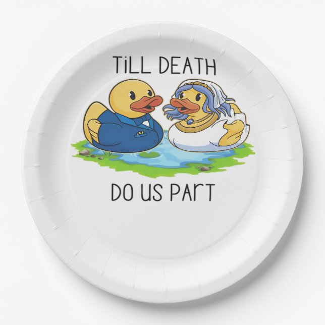 Till Death Do Us Part Classic – Autumn Love Story Paper Plate (Front)