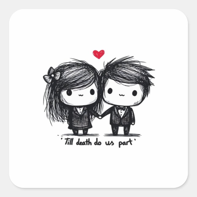 Till Death Do Us Part Classic – Autumn Love Story Square Sticker (Front)