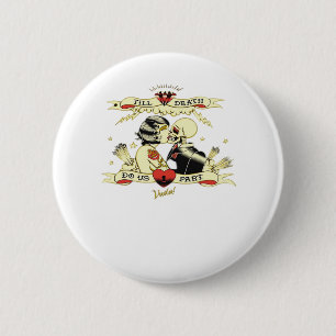 Till Death Do Us Part Classic Design For Halloween 6 Cm Round Badge