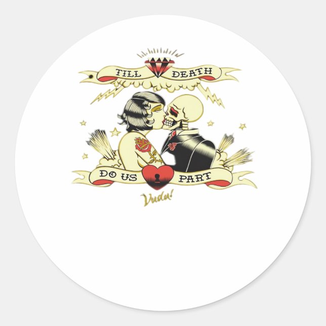 Till Death Do Us Part Classic Design For Halloween Classic Round Sticker (Front)