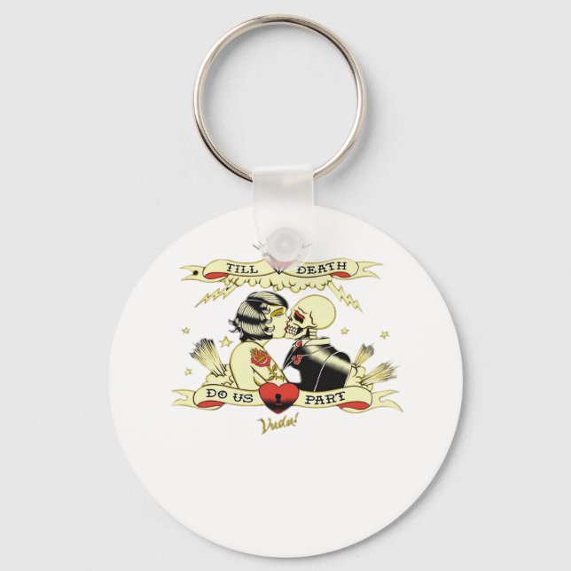 Till Death Do Us Part Classic Design For Halloween Key Ring (Front)