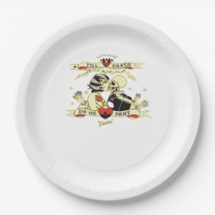 Till Death Do Us Part Classic Design For Halloween Paper Plate