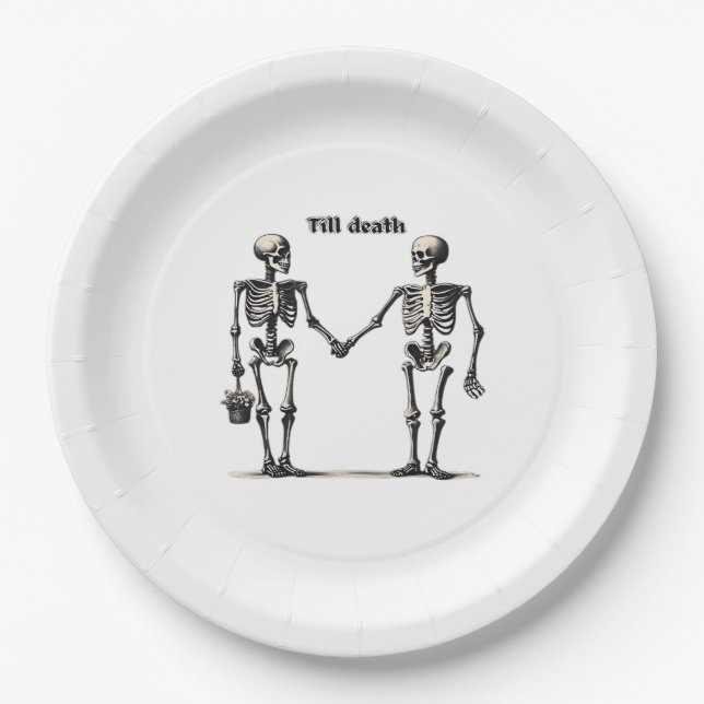 Till Death Do Us Part Classic – Funny Love Quote Paper Plate (Front)