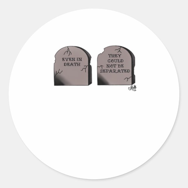 Till Death Do Us Part Classic – Funny Skeleton Cou Round Sticker (Front)