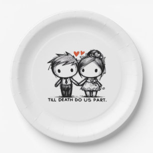 Till Death Do Us Part Classic – Gothic Romance Des Paper Plate