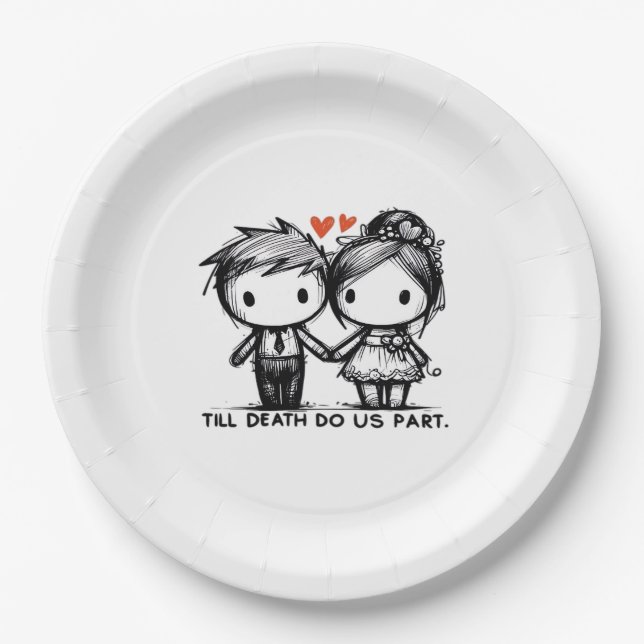 Till Death Do Us Part Classic – Gothic Romance Des Paper Plate (Front)