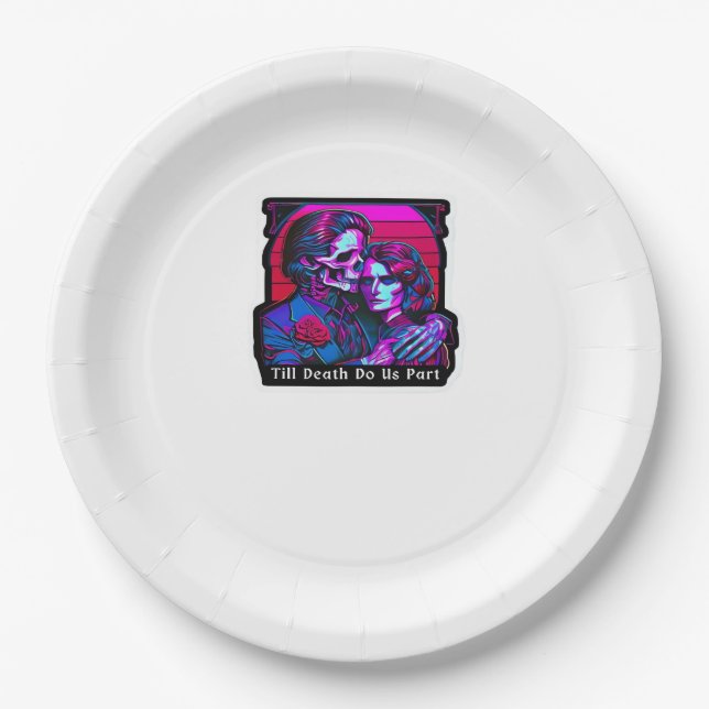 Till Death Do Us Part Classic – Grim Reaper Romanc Paper Plate (Front)