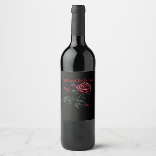 Till Death Do Us Part Classic – Love Design Wine Label (Front)
