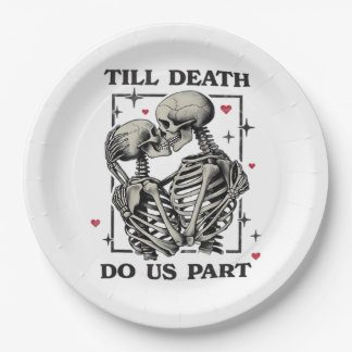 Till Death Do Us Part Classic – Skeleton Slogan Paper Plate