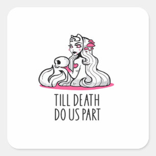 Till Death Do Us Part Classic – Sloth and Soulmate Square Sticker