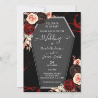 Till Death Do Us Part Coffin Floral Gothic Wedding