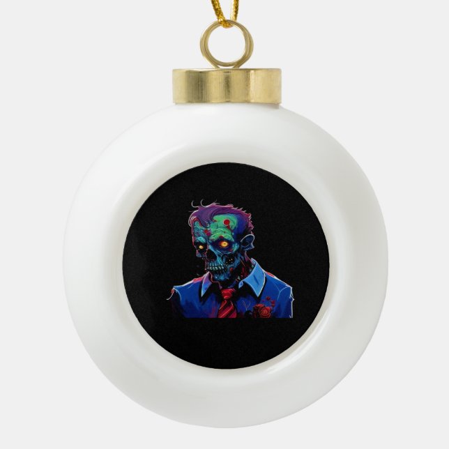 Till Death Do Us Part – Commitment Design Ceramic Ball Christmas Ornament (Front)