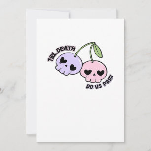 Till Death Do Us Part - Cute Goth Skull Design Cla Holiday Card