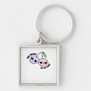 Till Death Do Us Part - Cute Goth Skull Design Cla Key Ring