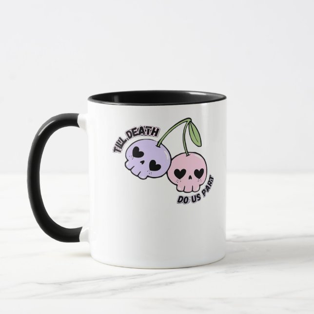 Till Death Do Us Part - Cute Goth Skull Design Cla Mug (Left)