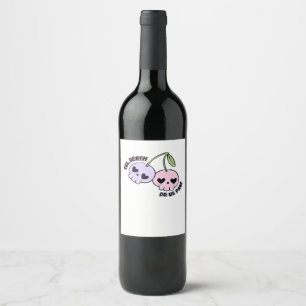 Till Death Do Us Part - Cute Goth Skull Design Cla Wine Label