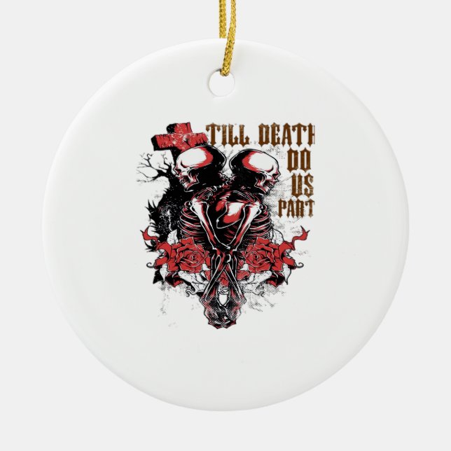 Till Death Do Us Part Essential – Spooky Soulmate  Ceramic Tree Decoration (Front)
